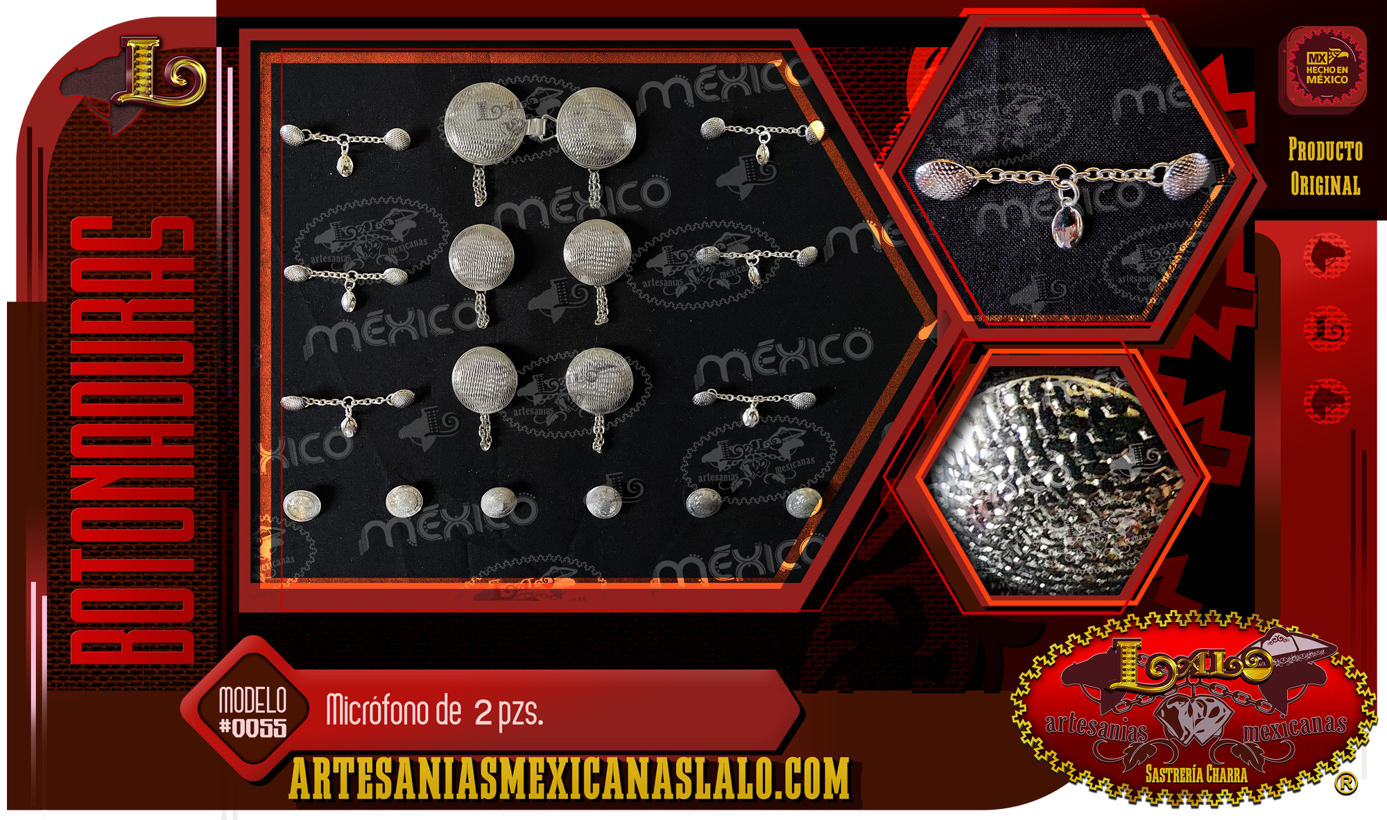 Botonadura de Microfono con Cadena