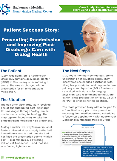 Dialog Health | CASE STUDY MMC Patient Success Story