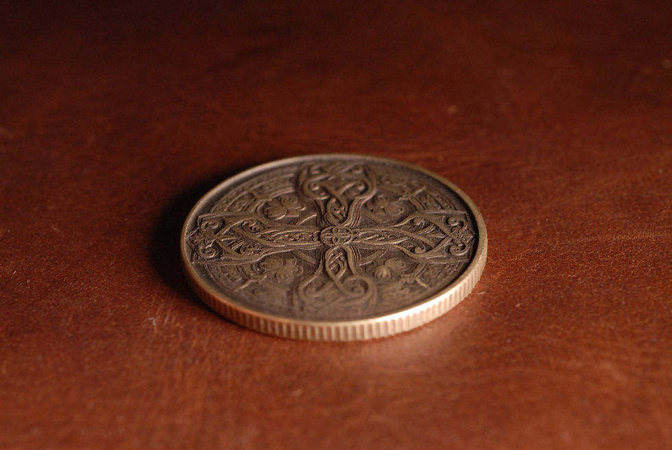 Thumbnail: Dragon / Celtic Cross Challenge Coin