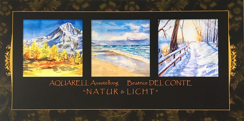 Einladungskarte mit Aquarellbildern
