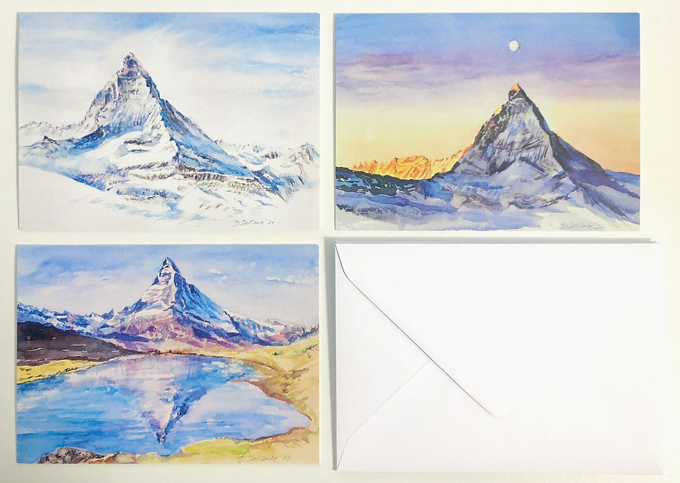 Miniaturbild: Matterhorn Kunstkarten im Trio Set Aquarell
