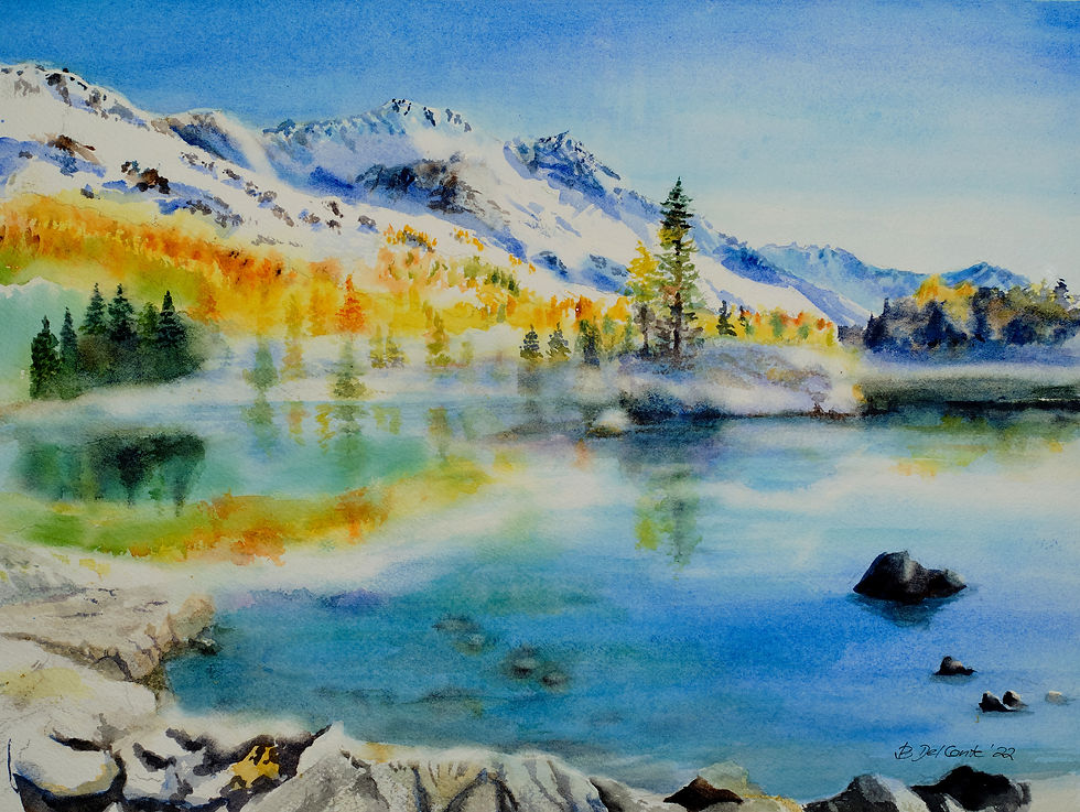 Lagh da Saoseo im Herbst Aquarellbild