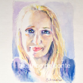 Woman portrait freestyle watercolor