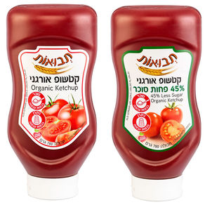 קטשופ אורגני – רגיל ומופחת סוכר – של "תבואות"