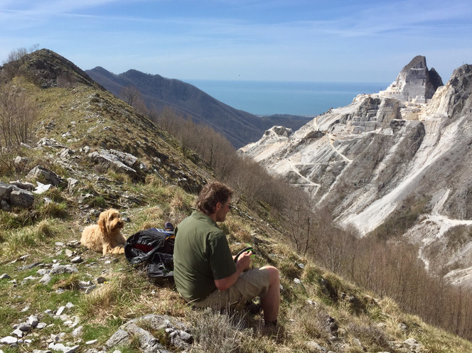 Blick auf den Marmorabbau