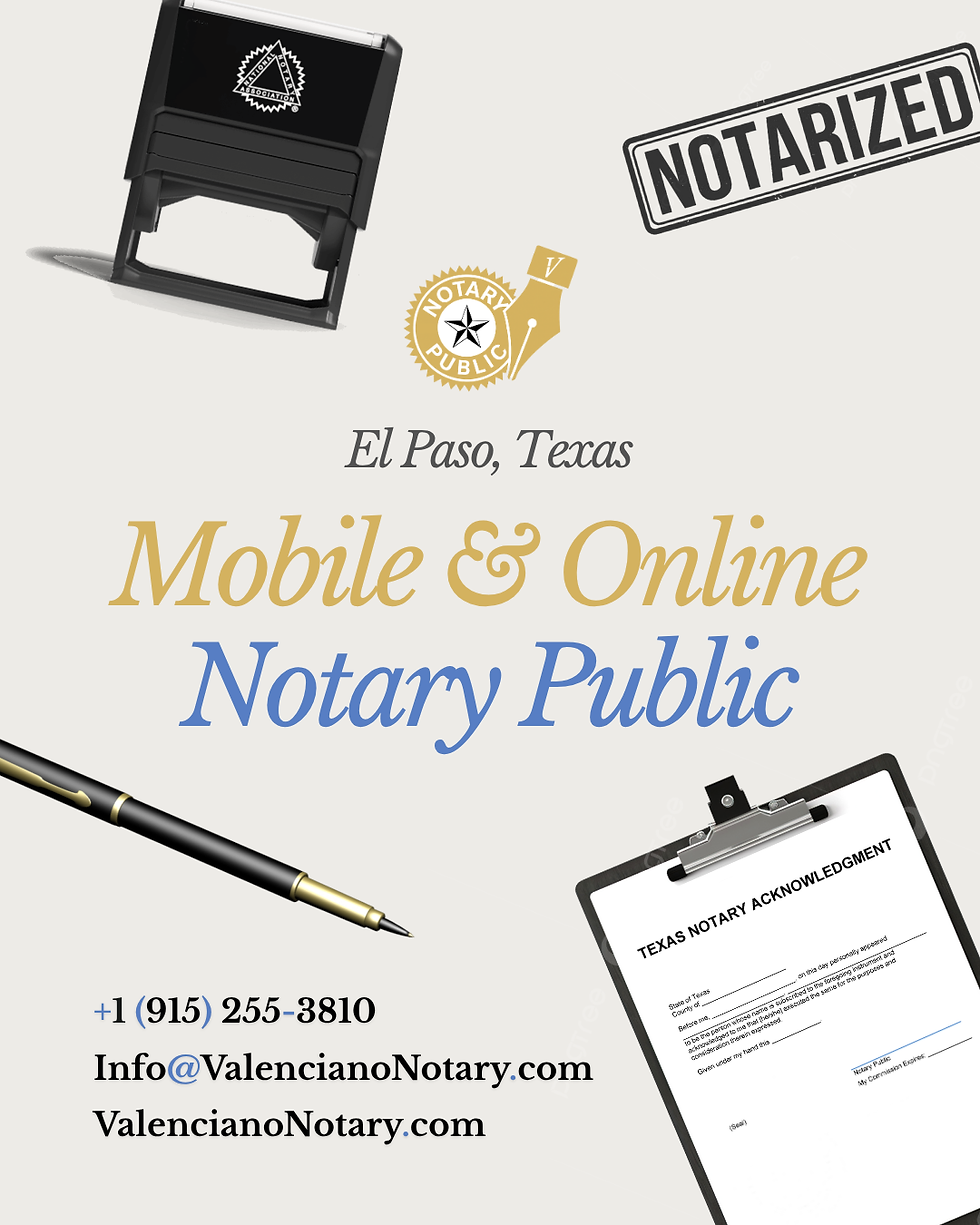 Mobile & Online Notary El Paso Texas