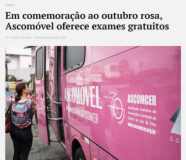O jornal Diário Regional divulga a Campanha Outubro 5% mais Rosa, parceira da Souza Gomes e Ascomcer — Souza Gomes Imóveis, Juiz de Fora MG