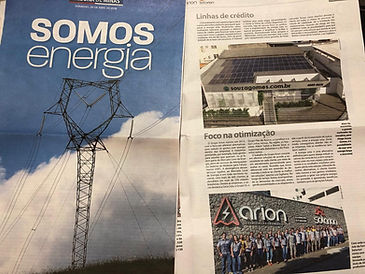 Tribuna de Minas: Souza Gomes destaque em caderno especial no jornal Tribuna de Minas sobre empresas focadas na energia sustentável em Juiz de Fora — Souza Gomes Imóveis, Juiz de Fora MG