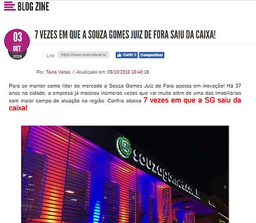 7 inovações da Souza Gomes foram destaque no blog do Zine Cultural — Souza Gomes Imóveis, Juiz de Fora MG