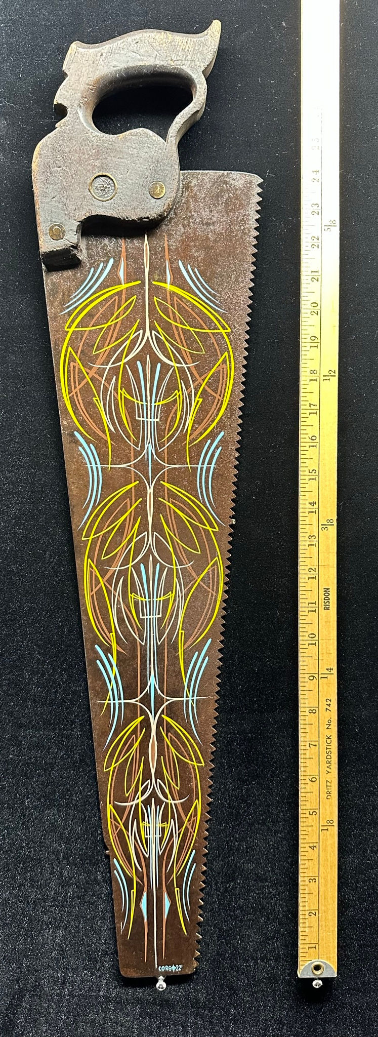 Custom Pinstriped Antique Hand Saw