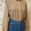 Miniature : Chemisier beige vintage 80s 