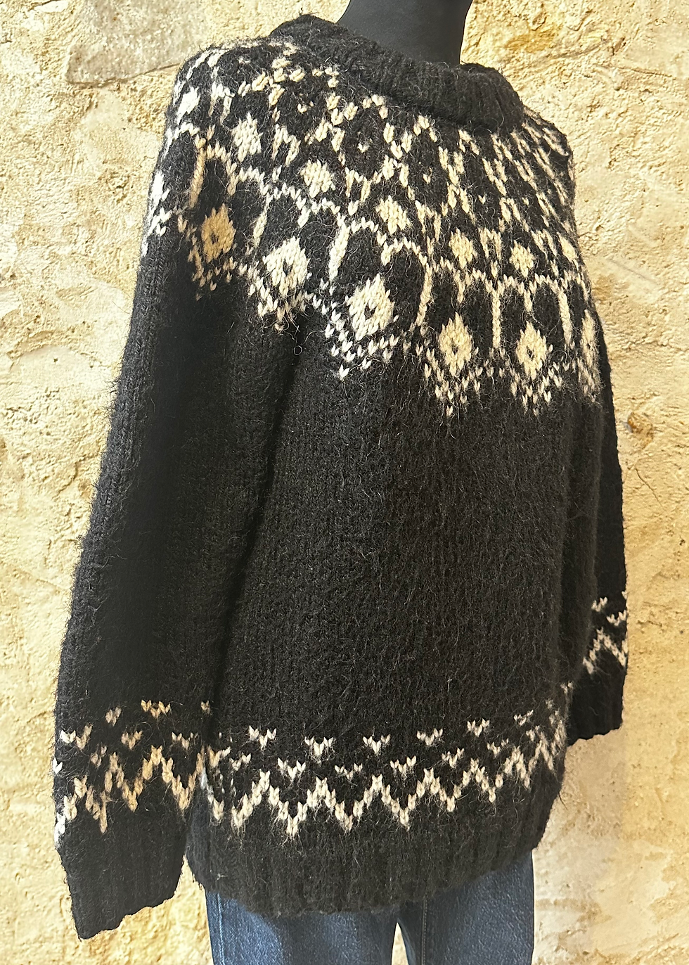 Miniature : Pull vintage fait main 