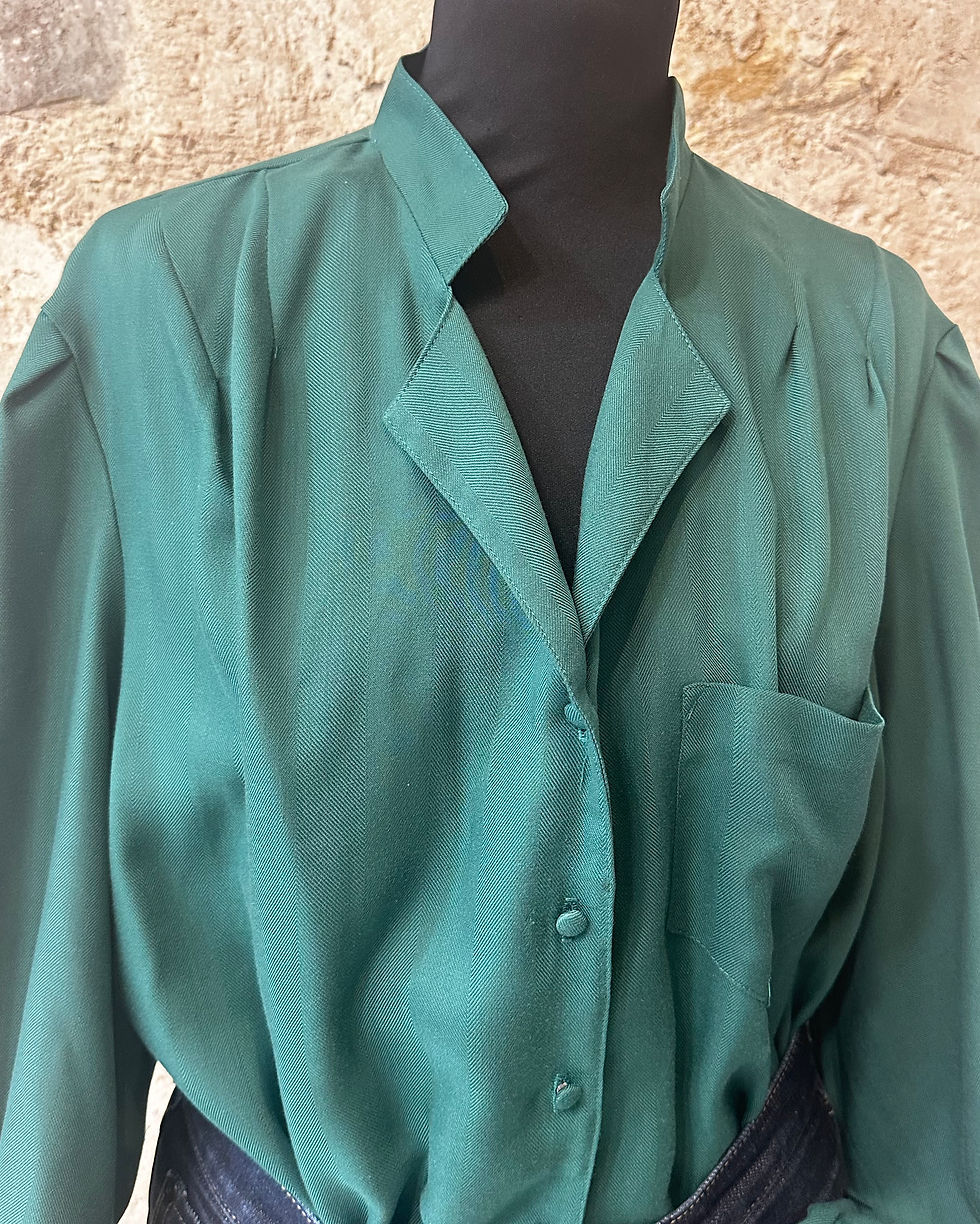 Miniature : Chemisier vintage vert foncé 80s 