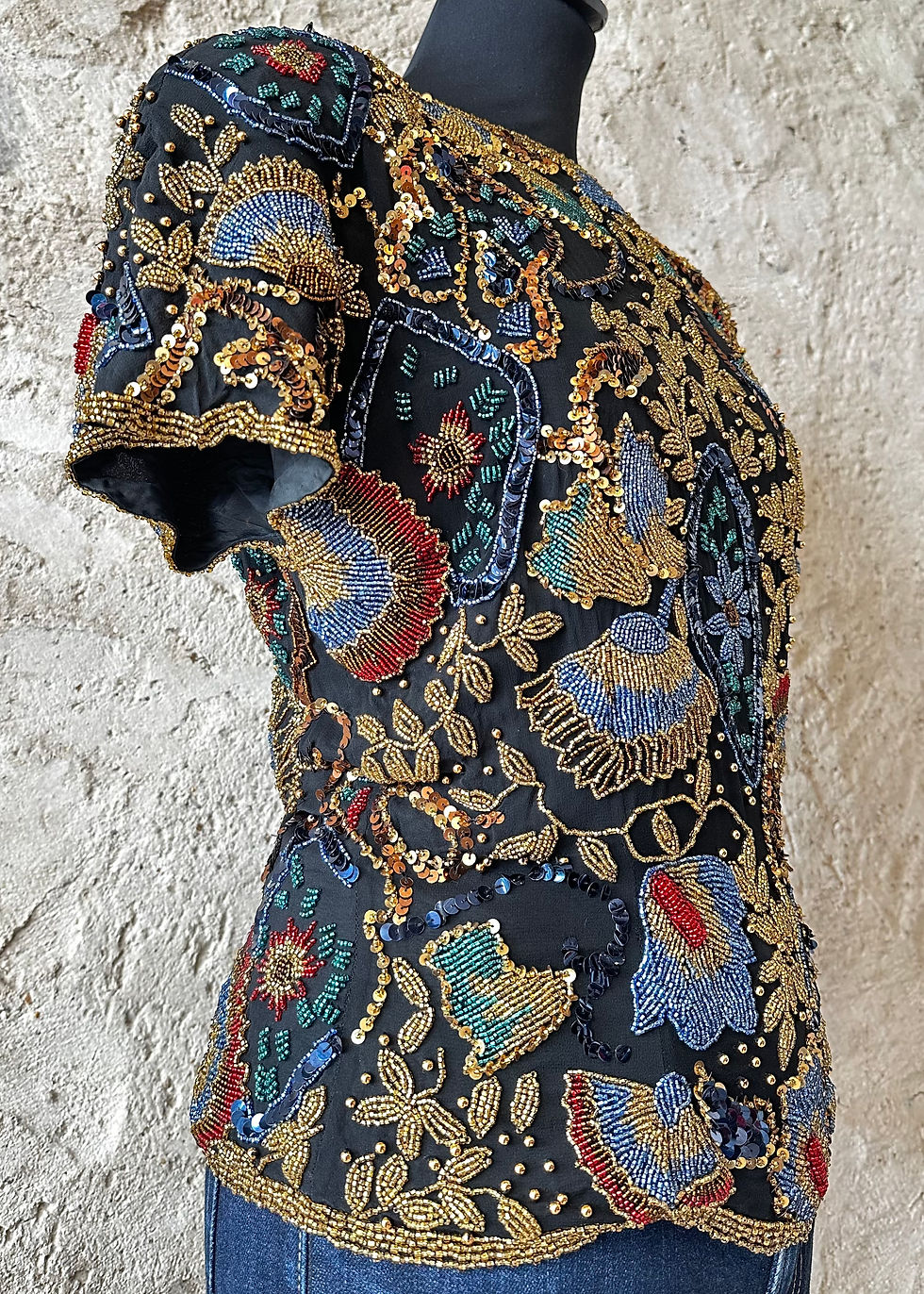 Miniature : Haut vintage années 80 Morgan Taylor – Silk Studio