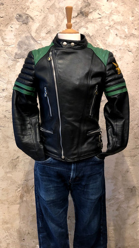 Blouson Moto Cuir Vintage Honda Movistar Marlboro Années 80 - Taille S, Collector Rare