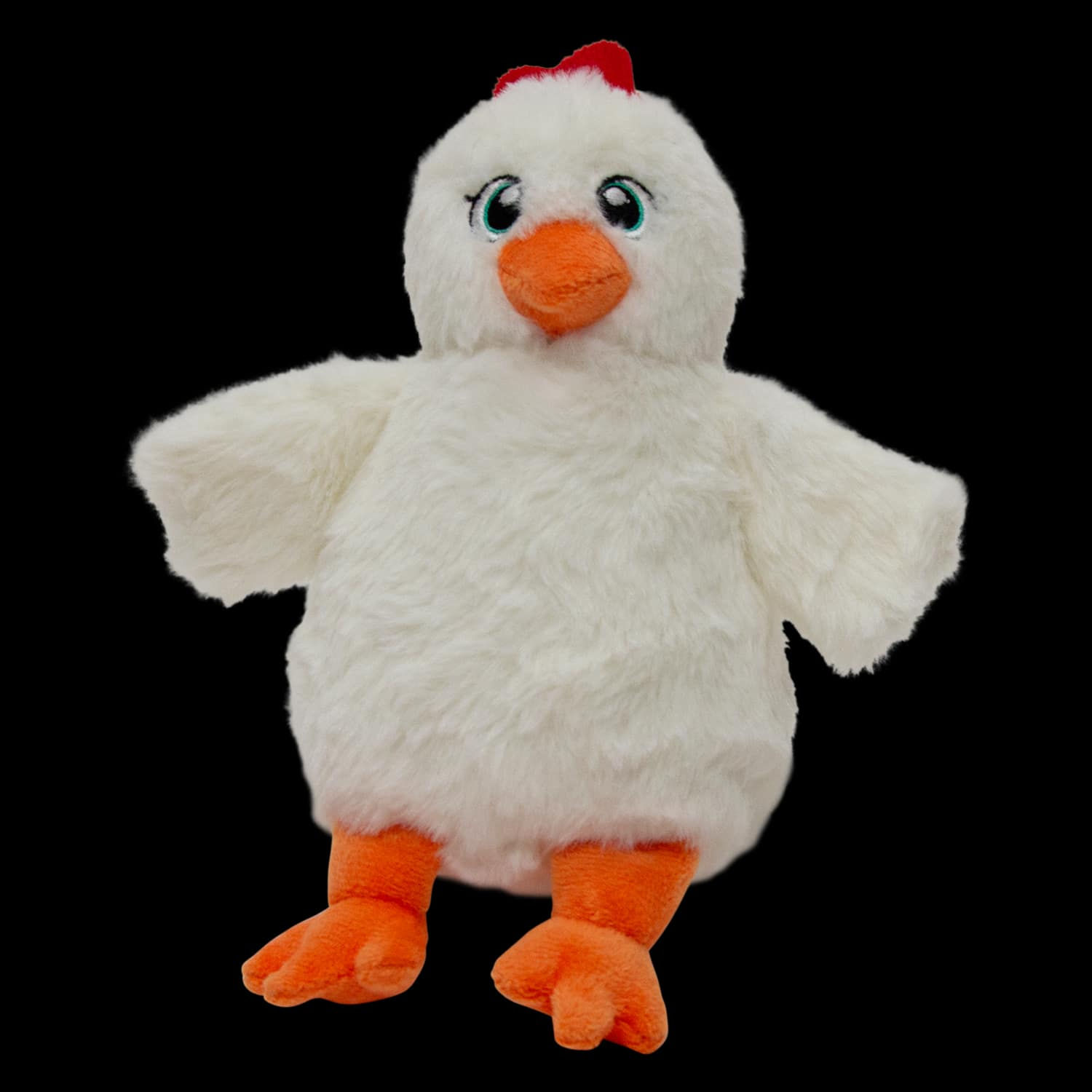 Knuffel kip wit met pieper 18cm