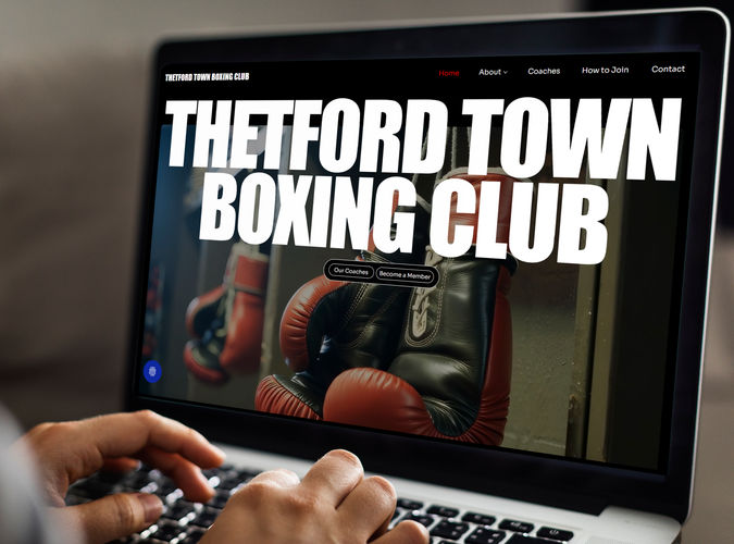 Mock-up of the Thetford Town Boxing Club website