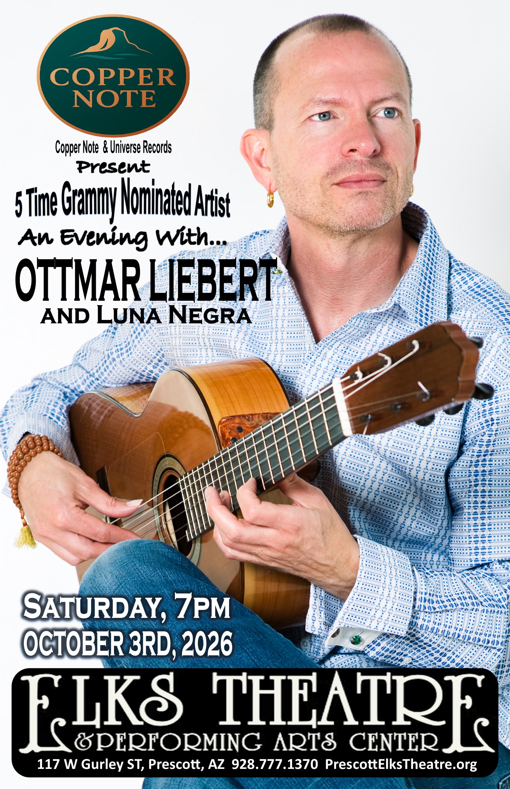 Official event image for Ottmar Liebert at Elks Theatre