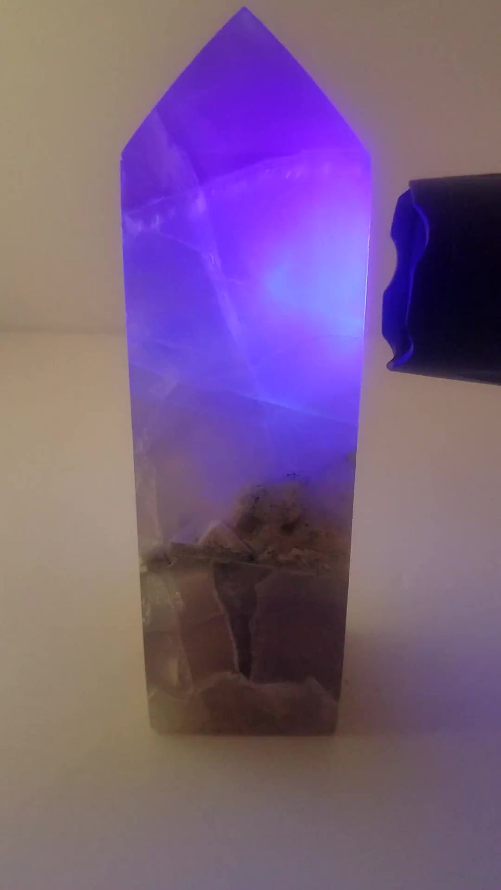 Thumbnail: Dark lavender fluorite with garden inclusion