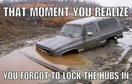 off-roader stuck in the mud