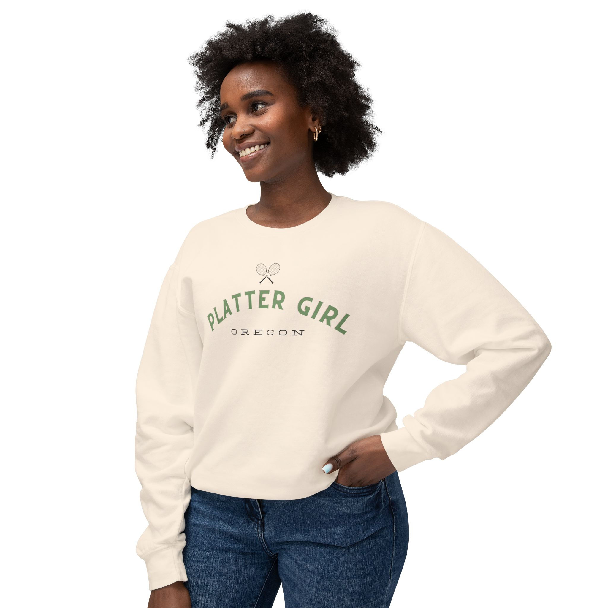Platter Girl Tennis Team Lightweight Crewneck 