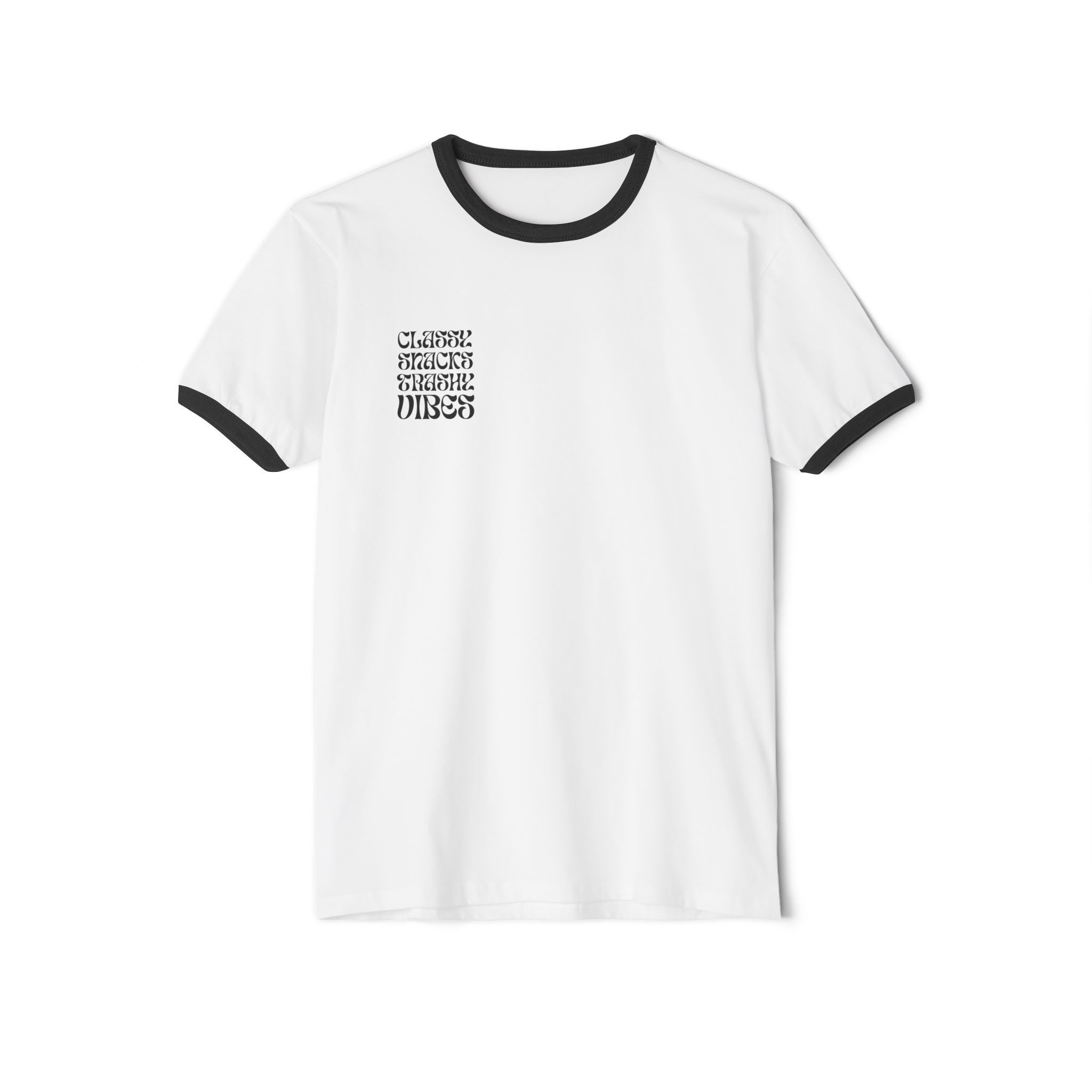 Classy Snacks Trashy Vibes Unisex Cotton Ringer T-Shirt