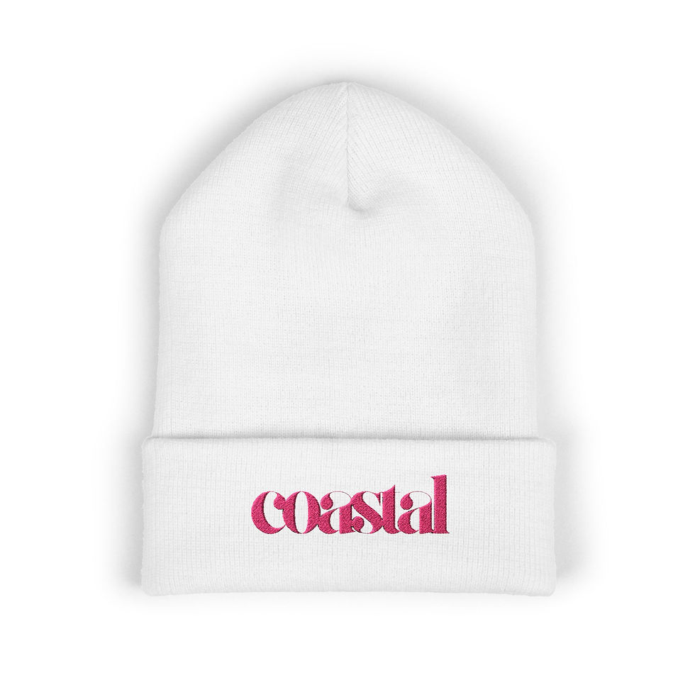 Thumbnail: "Coastal" Embroidered Cuffed Beanie