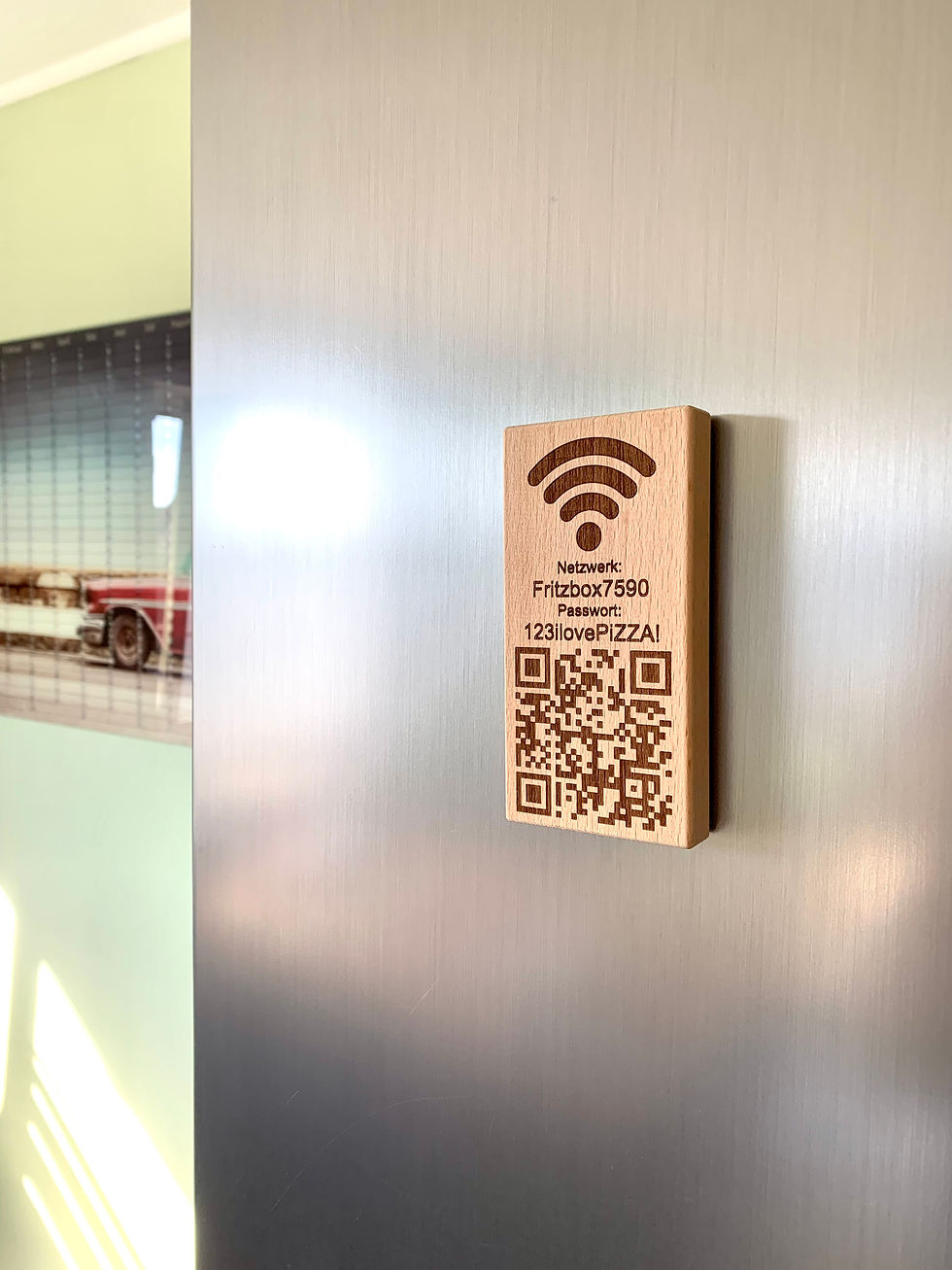 Miniaturbild: QR-Code Würfel aus Holz QR-Code Schild für Unternehmen, Gastronomie und Ferienhäuser