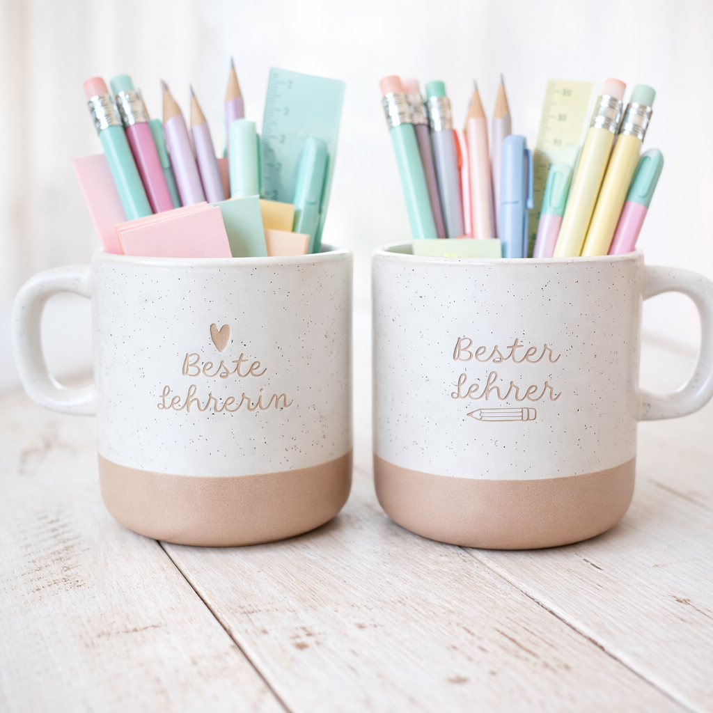 Beste Lehrerin  Bester Lehrer Keramiktasse