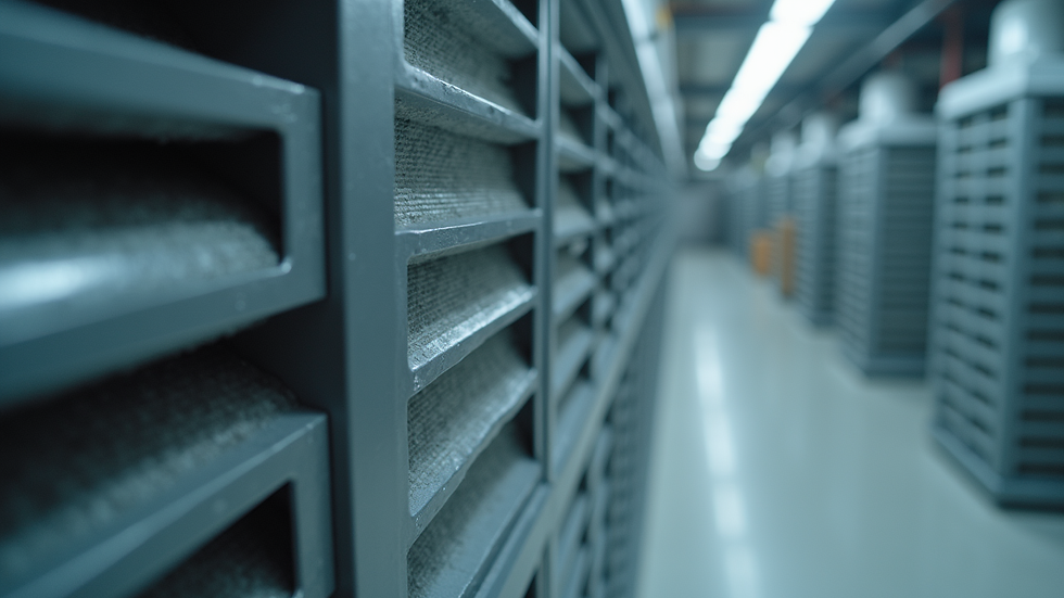 Close-up view of a clean and well-maintained HVAC system with visible air filters