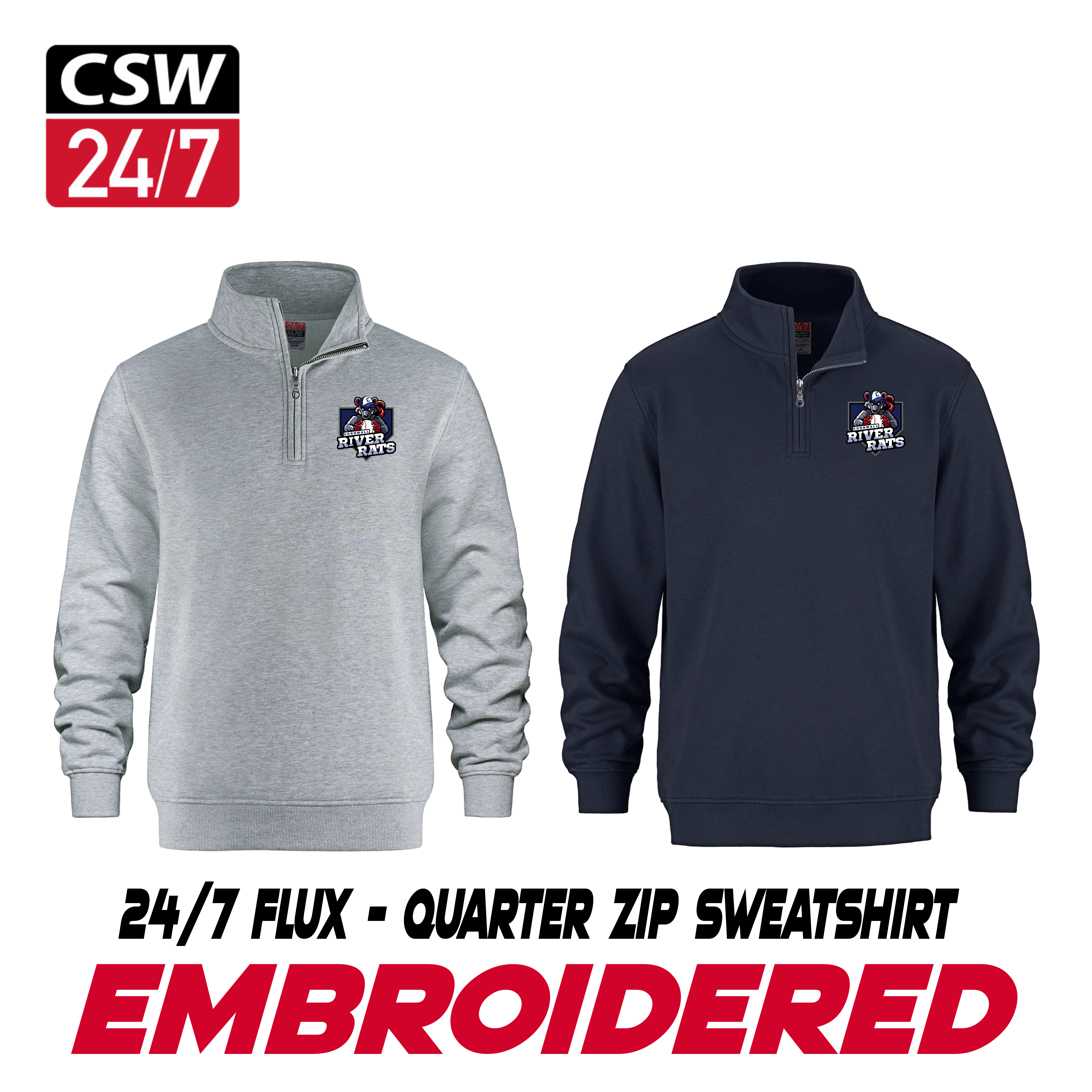 Embroidered CSW FLUX Quarter Zip