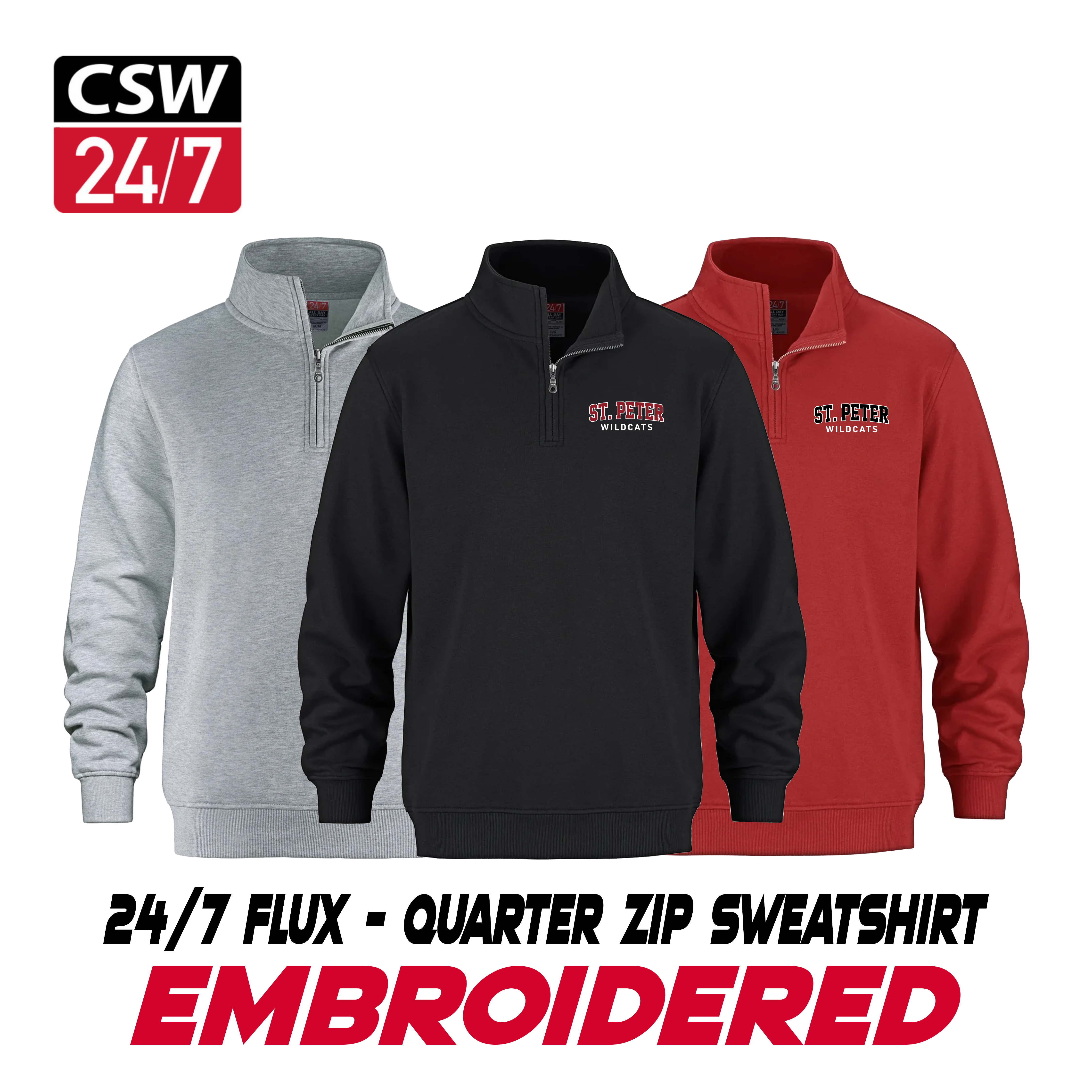 Embroidered CSW Flux Quarter Zip