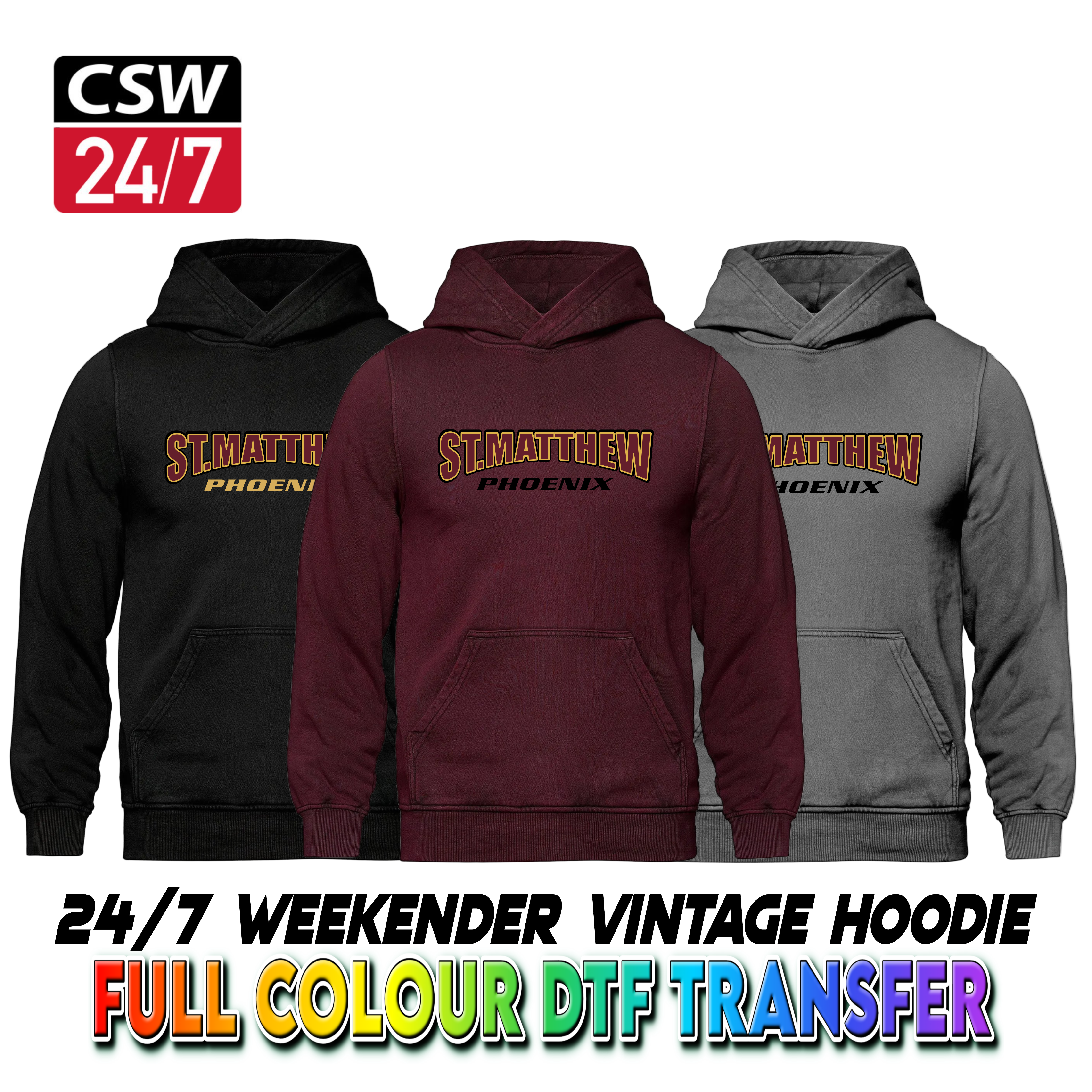 CSW WEEKENDER - Vintage Wash Pullover Hooded Sweatshirt