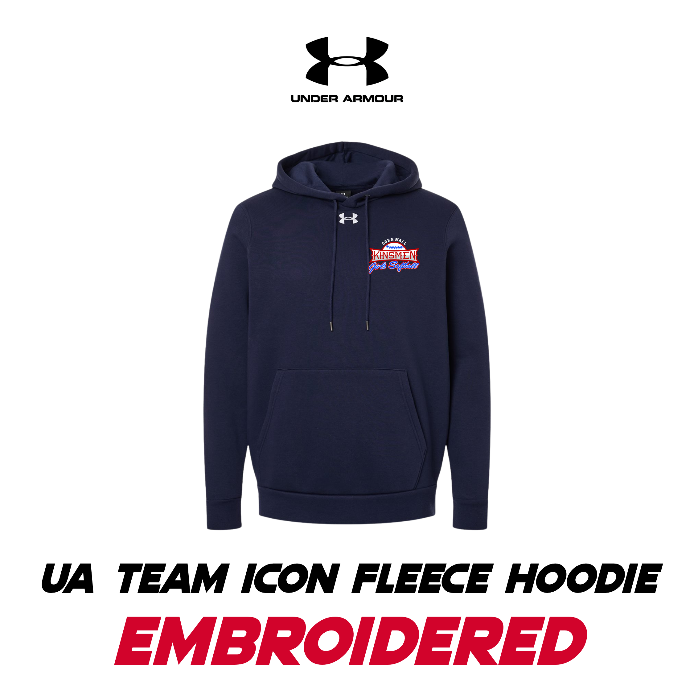 Embroidered Under Armour Team Icon Fleece Hooded Sweatshirt