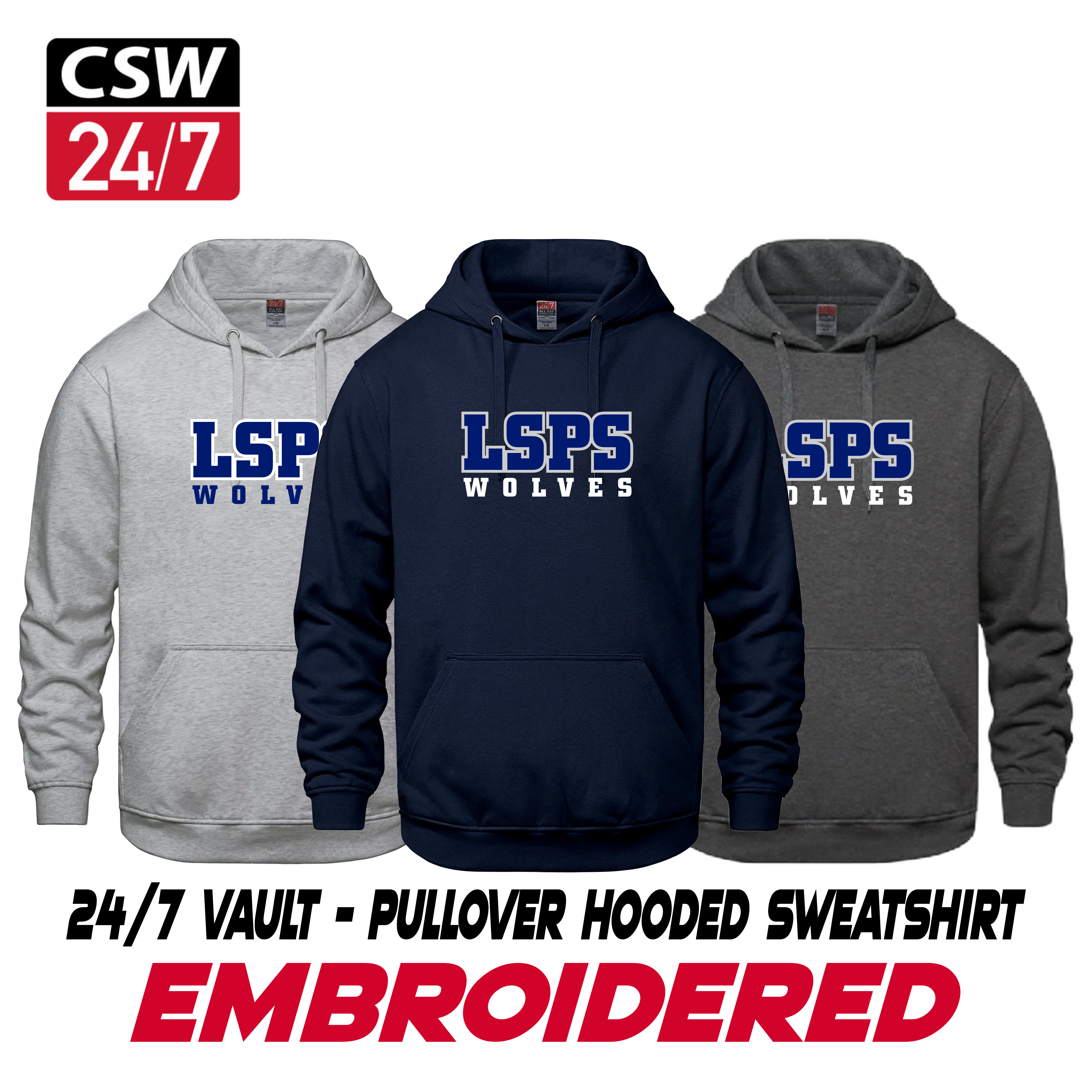 Embroidered CSW 24/7 Vault Hoodie