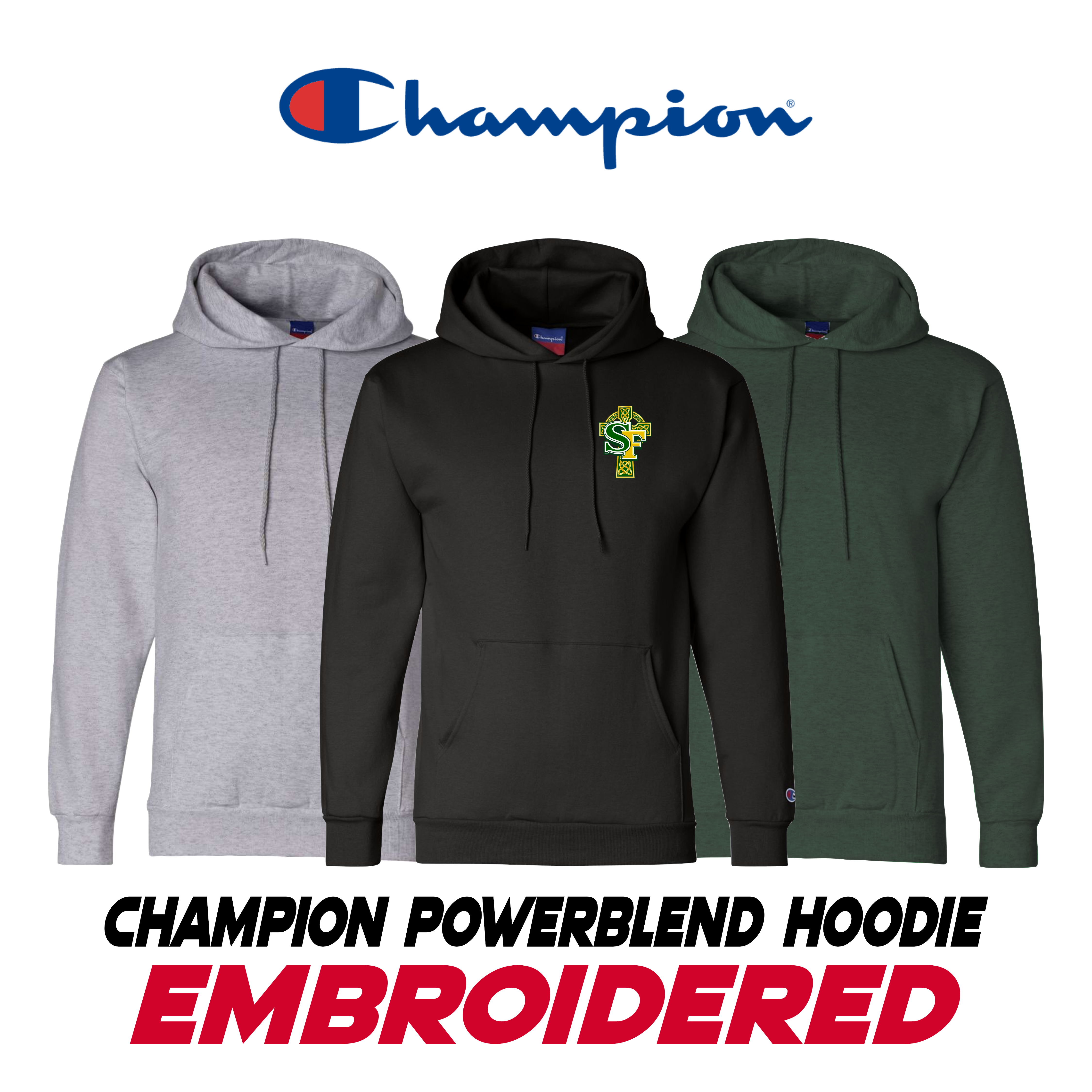 Embroidered Champion Powerblend Hoodie