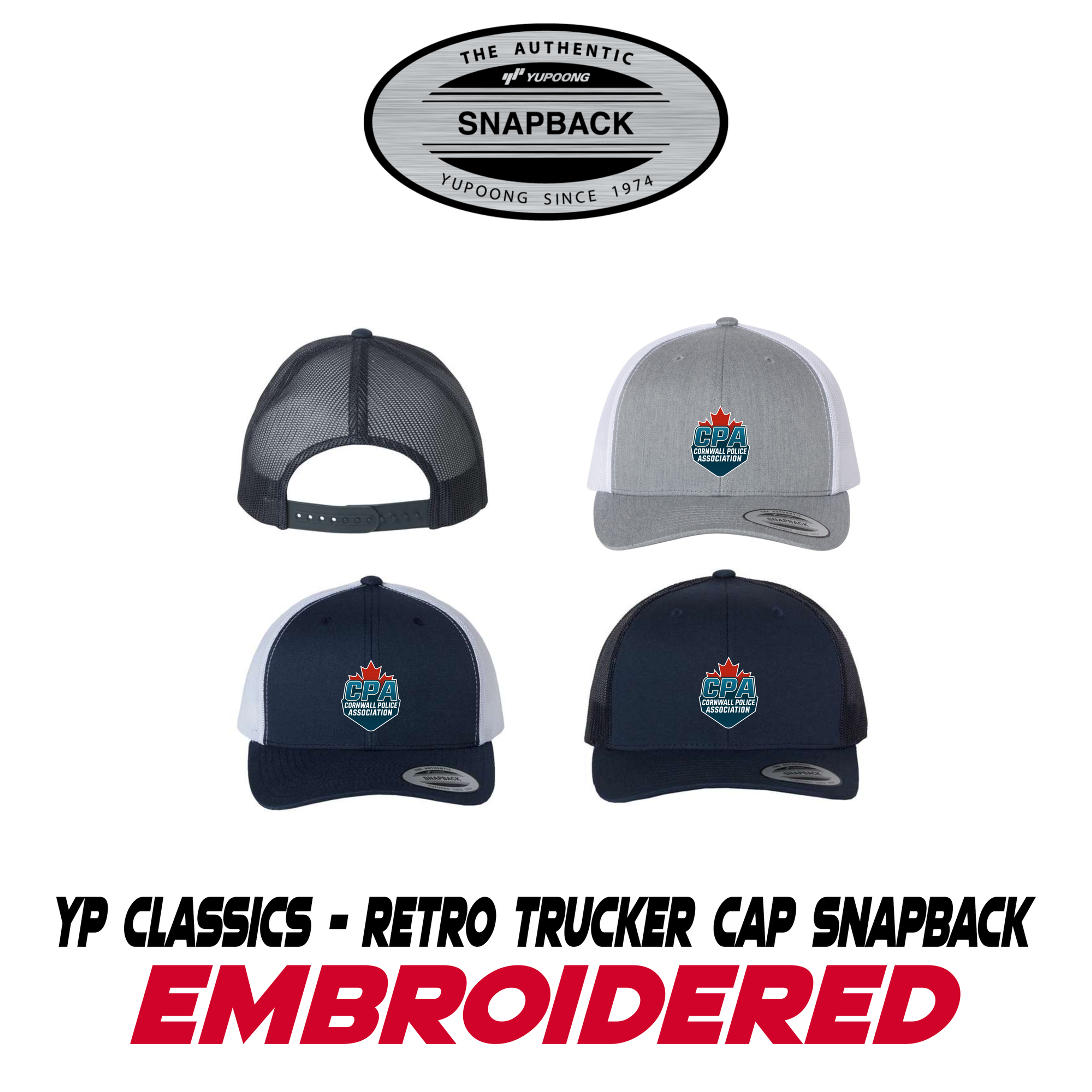 Embroidered YP Classics-Retro Trucker Mesh Snapback