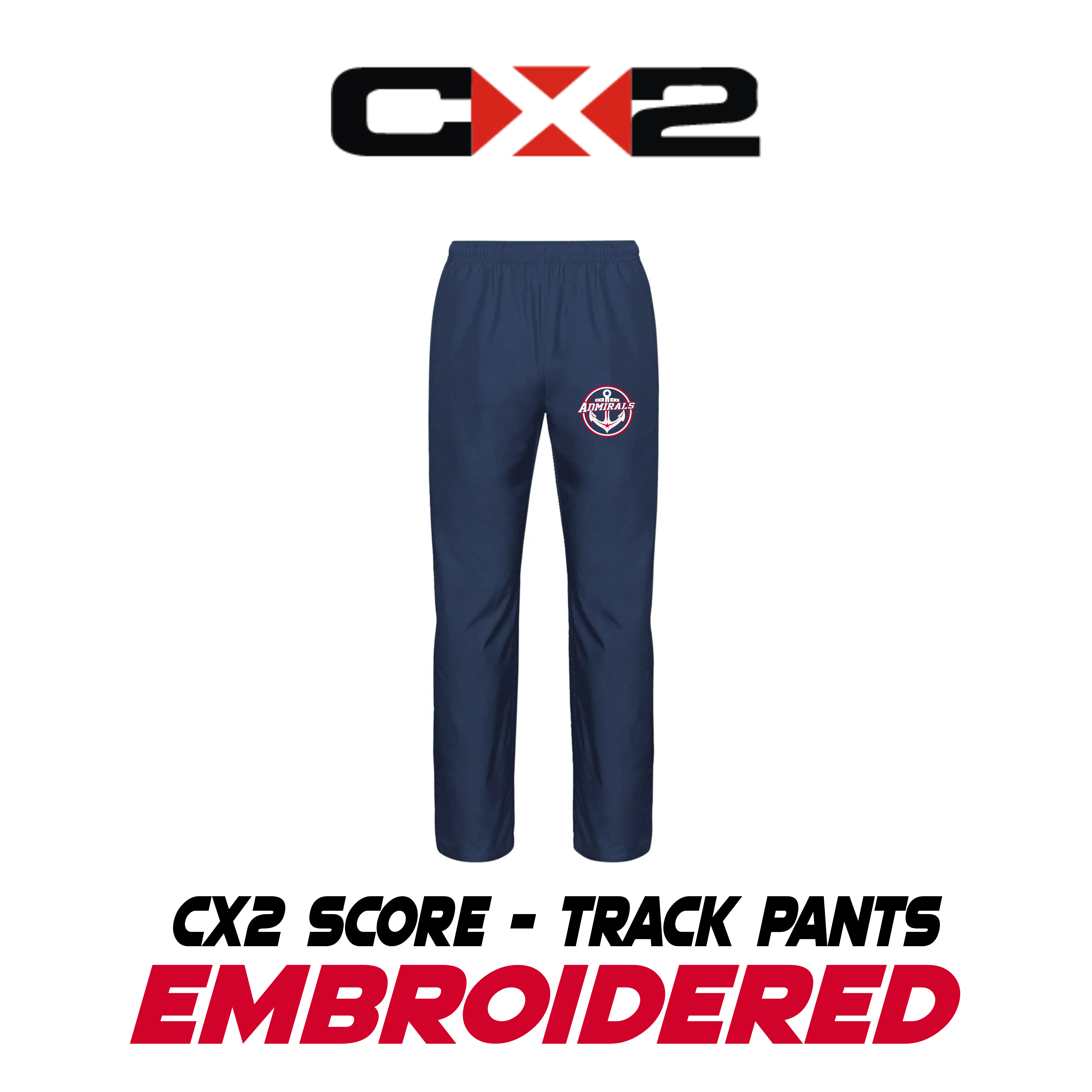 Embroidered CX2 Score  Track Pants