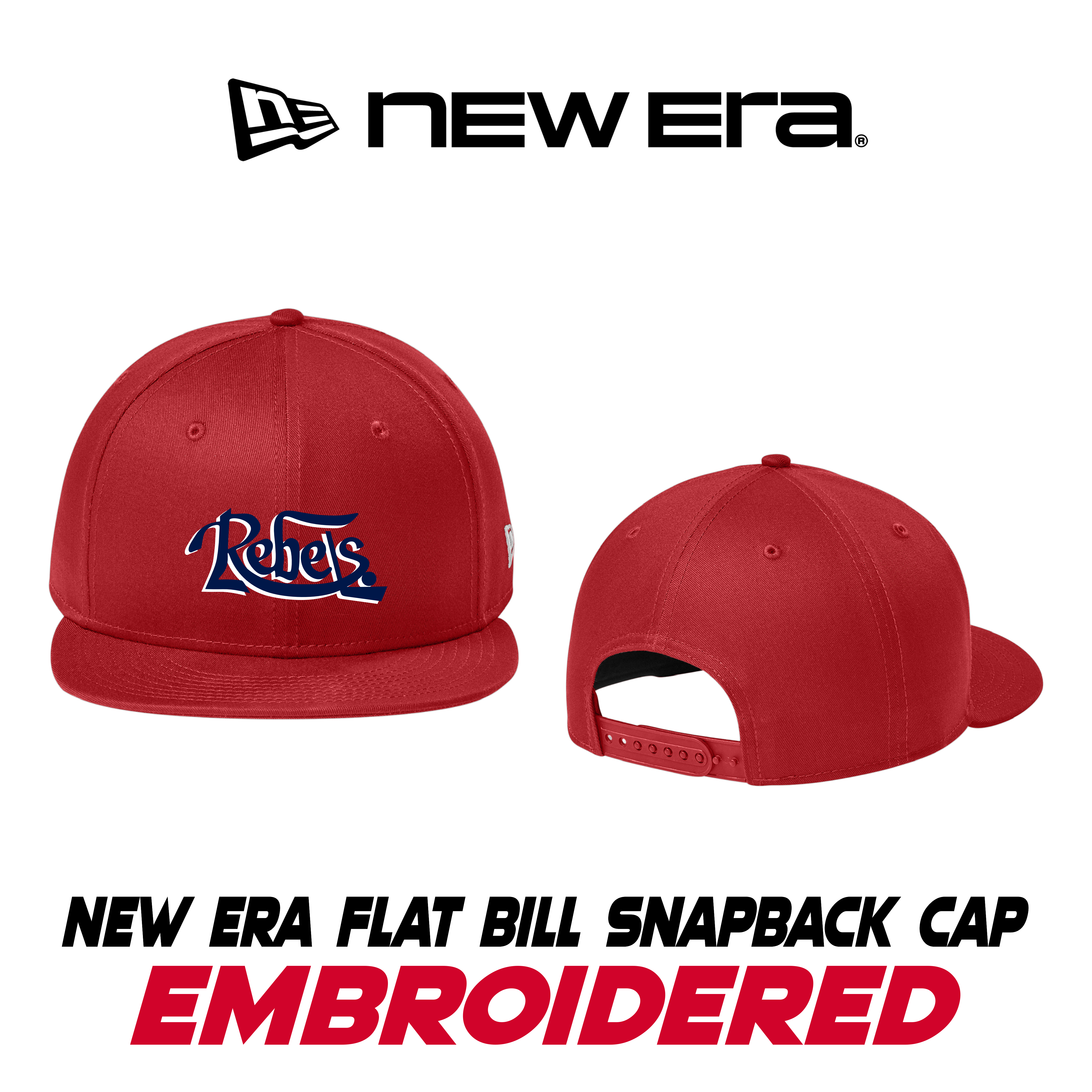 Embroidered NEW ERA® 9FIFTY® FLAT BILL SNAPBACK CAP