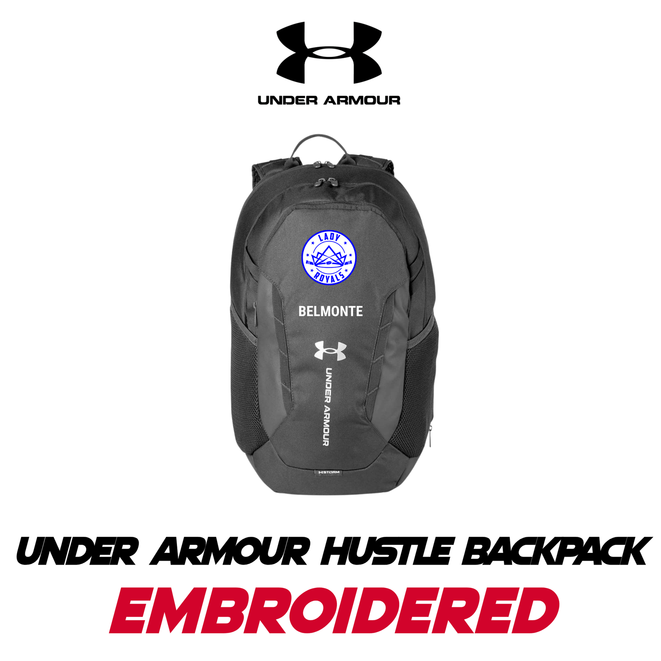 Embroidered Under Armour Hustle 6.0 Backpack