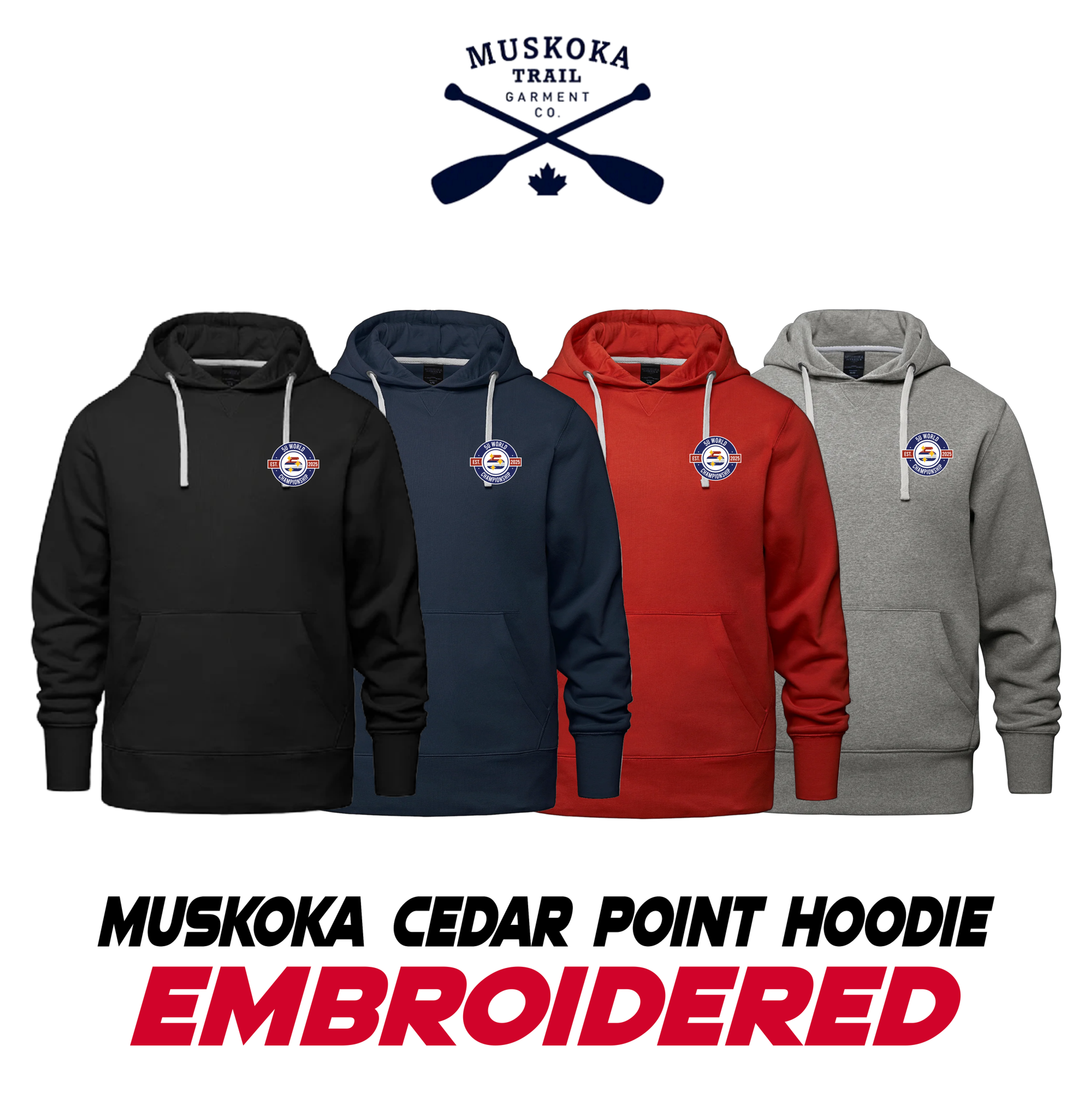 Embroidered Muskoka Cedar Point Hoodie