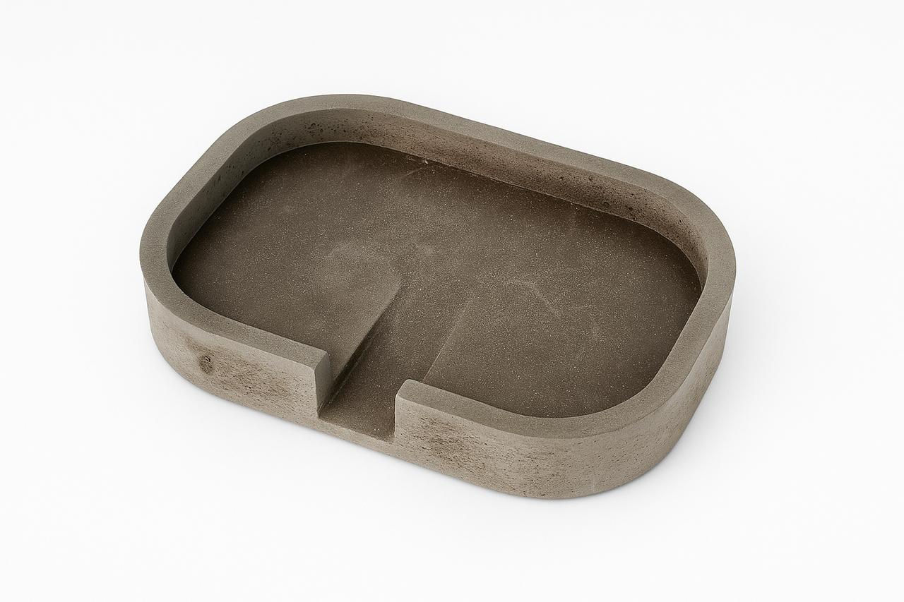 Wick & Stone, Handcrafted Cement Soap dish with Self-Draining - 2 Pack