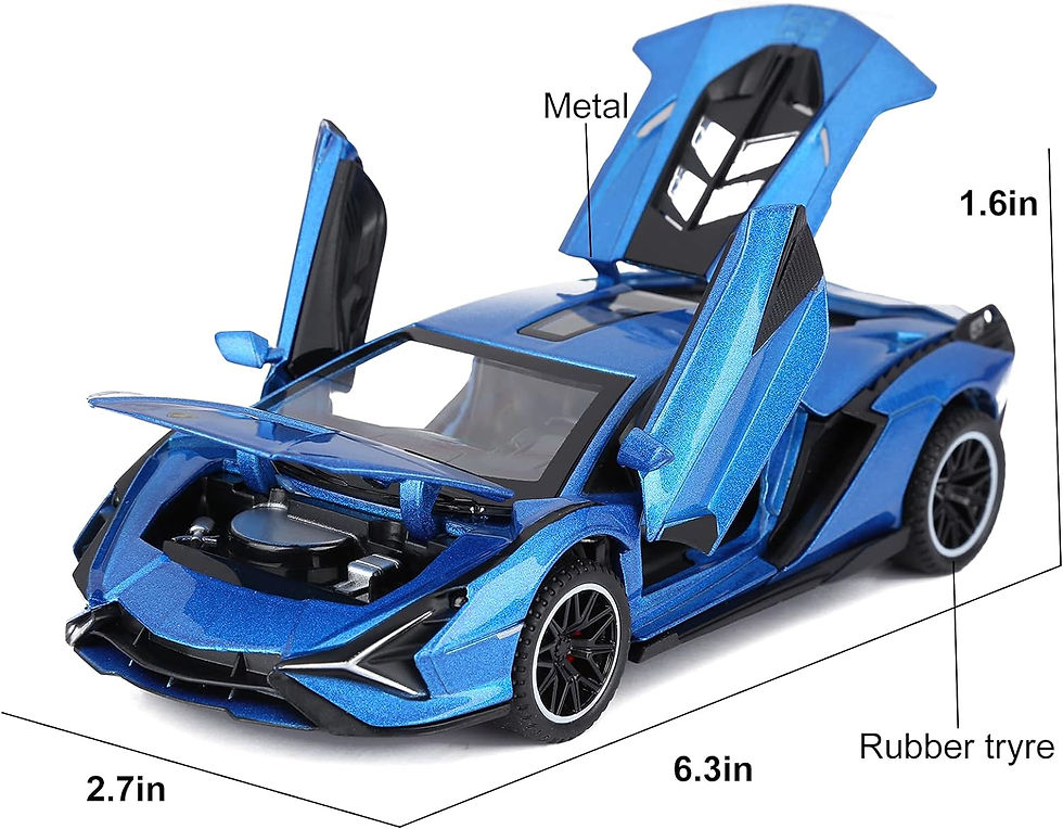 Miniatura: SASBSC Toy Cars Lambo Sian FKP3 Metal Model Car with Light and Sound Pull Back 
