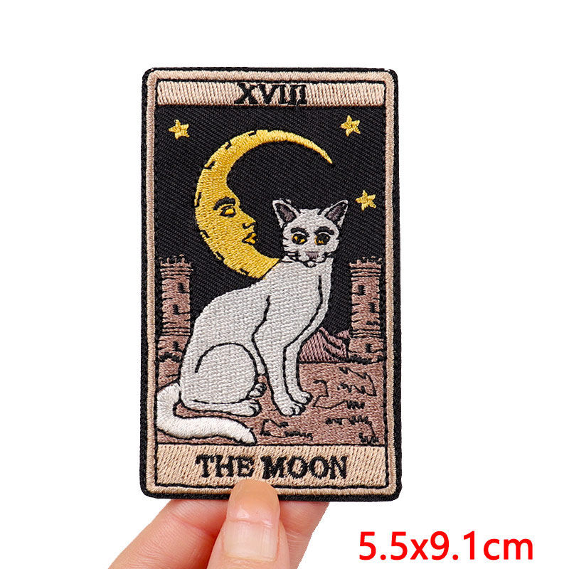 Miniatura: Animal Tarot Embroidery Patch Iron On Patches For Clothing Jacket Badges Hippie