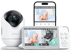 Dr.Care VistaView Smart WiFi Baby Monitor, 5” 1080P Split Screen & 2K Camera