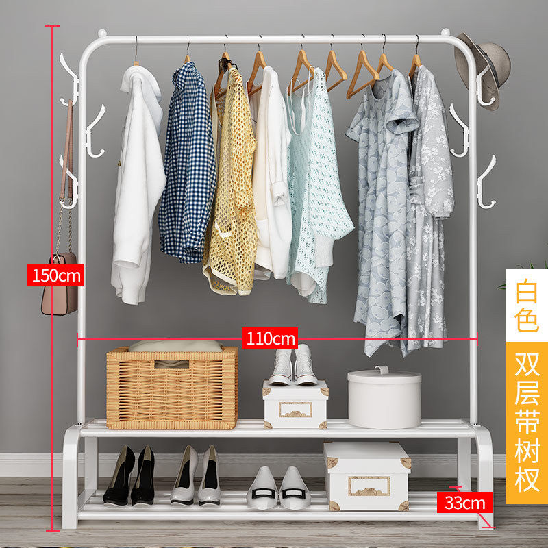 الصورة المصغرة: Floor Drying Rack Single Rod Clothes Hanging Rod Indoor Simple Clothes Hanger H
