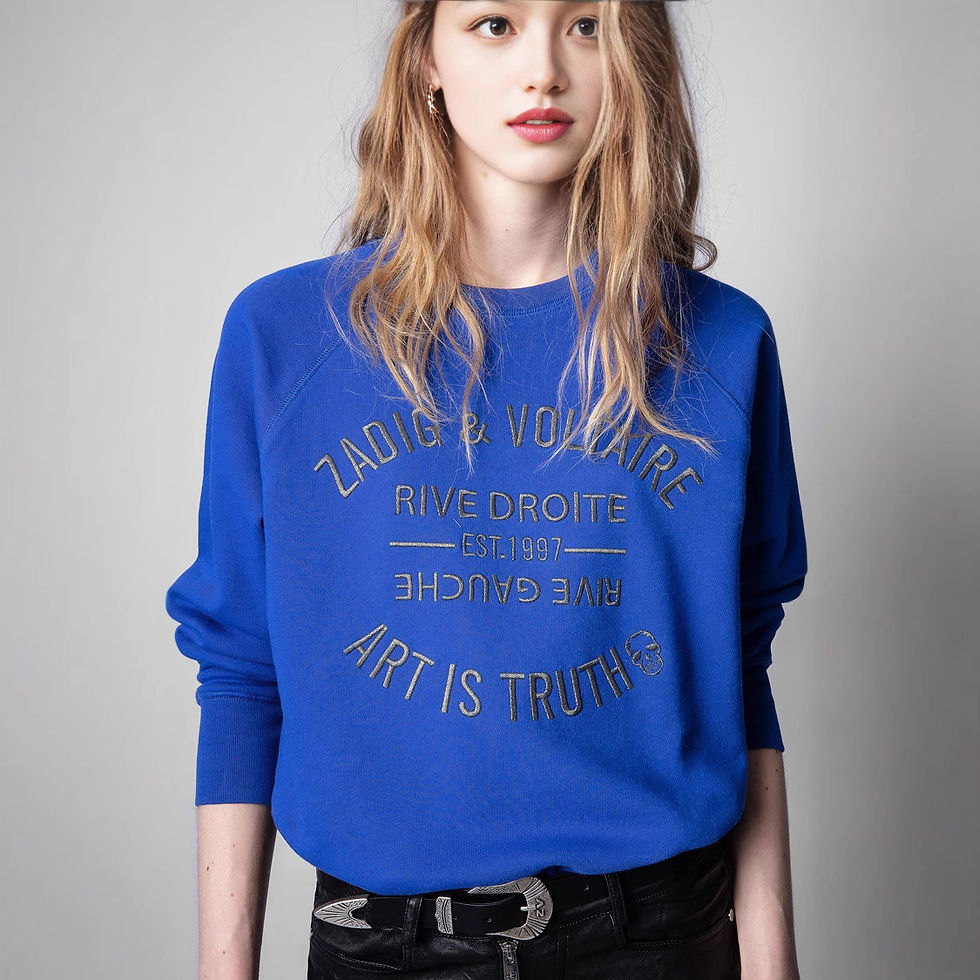 الصورة المصغرة: 21 Early Autumn New French Niche ZV Classic Letter Embroidery Pink Cotton Women