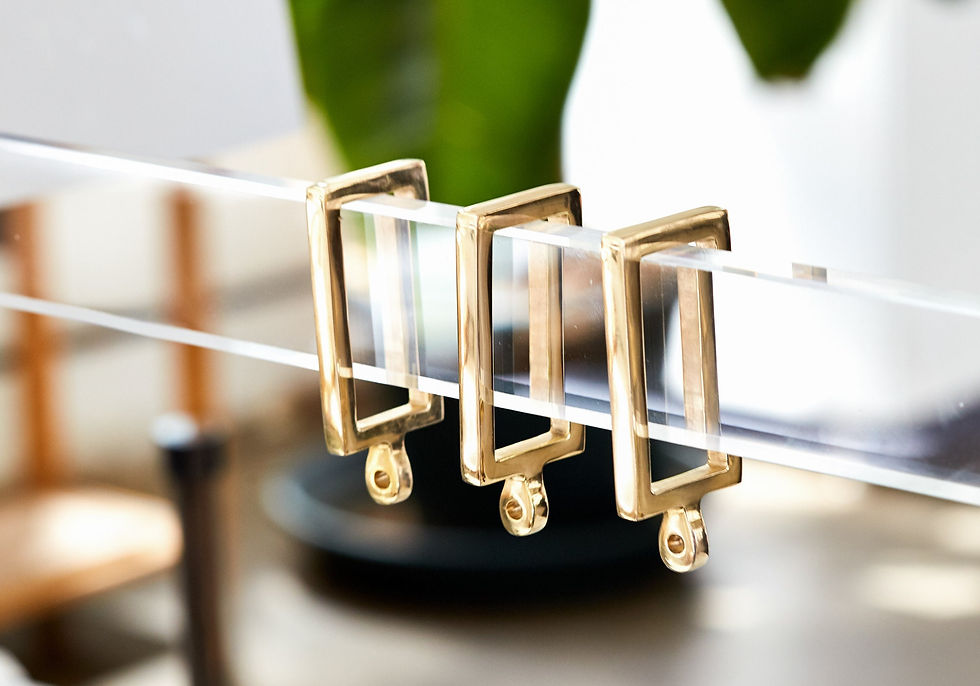 Miniature : Luxholdups Lucite Rectangular Curtain Rod in Custom Length, Lucite Drapery Rod 