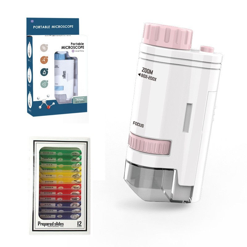 الصورة المصغرة: Children's Portable Handheld Optical Microscope Boys Girls Scientific Outd