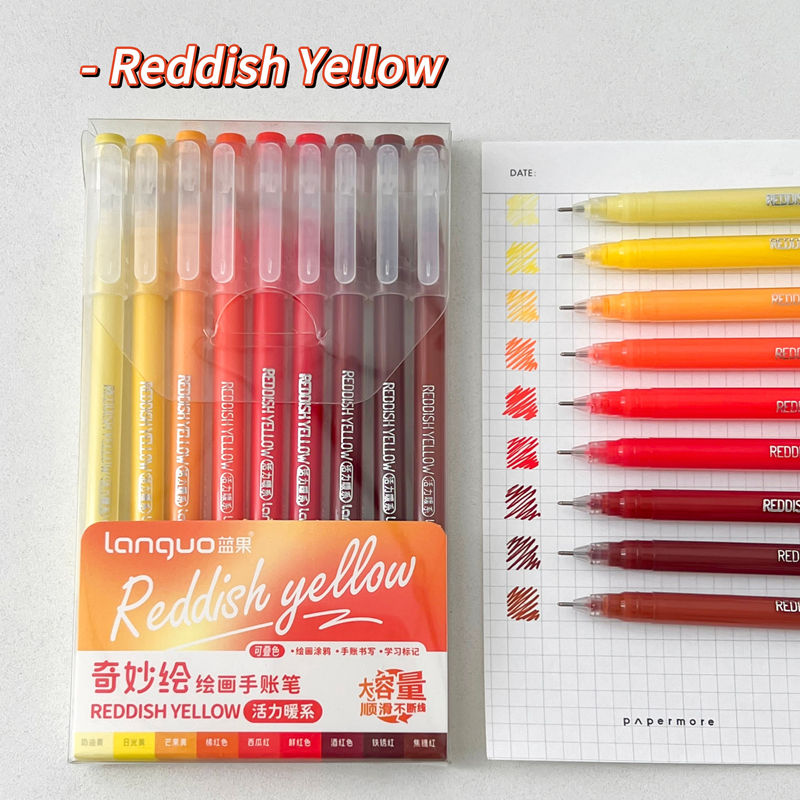Miniature : 9PCS/Set Multicolor Gel Pen Colored Painting Gel Ink Pen 0.6MM DIY Graffiti Pen